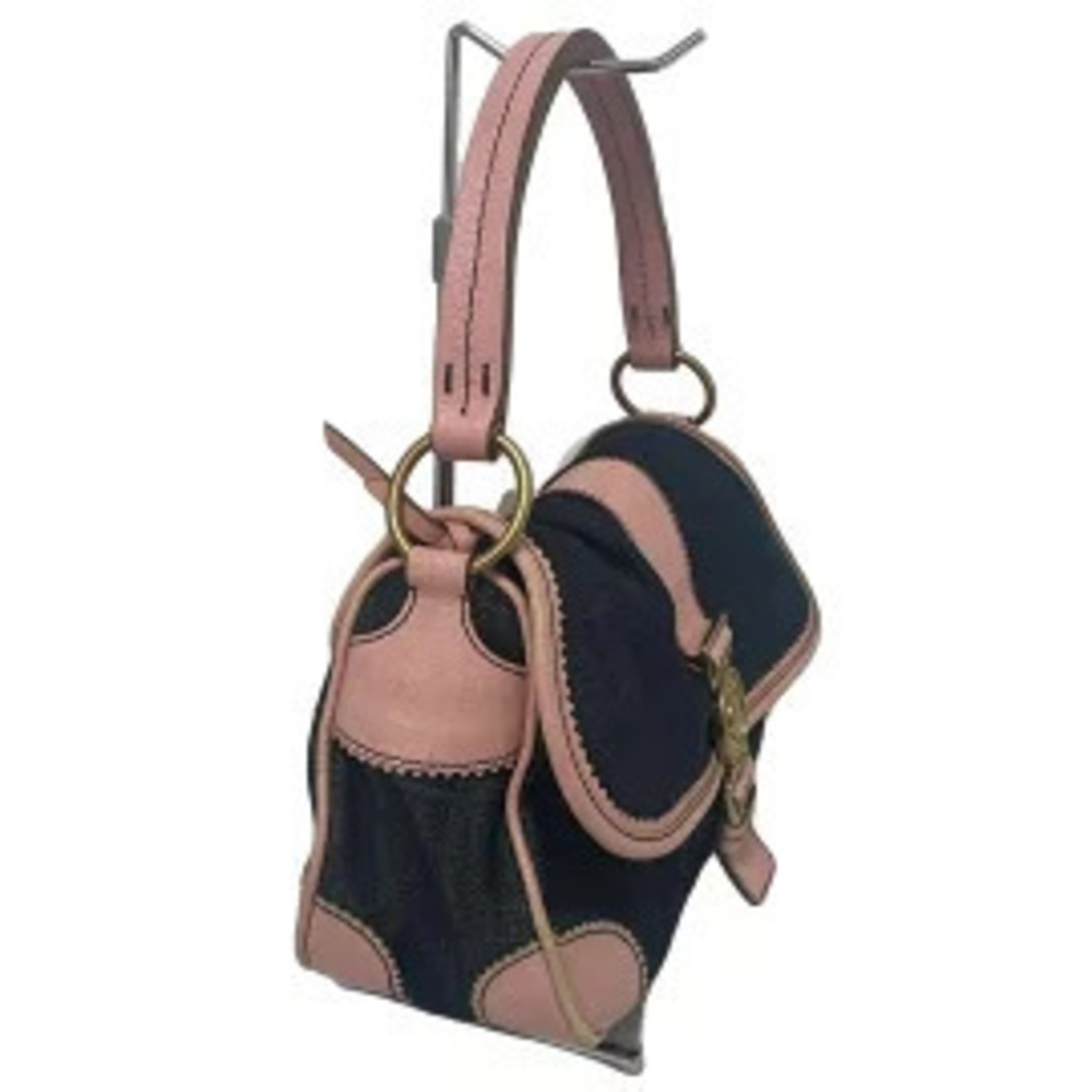 Miu Miu Handbag dark Navy Blue pink beige leather